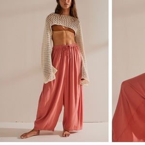 Quinn free people pants in burgundy colour - run large